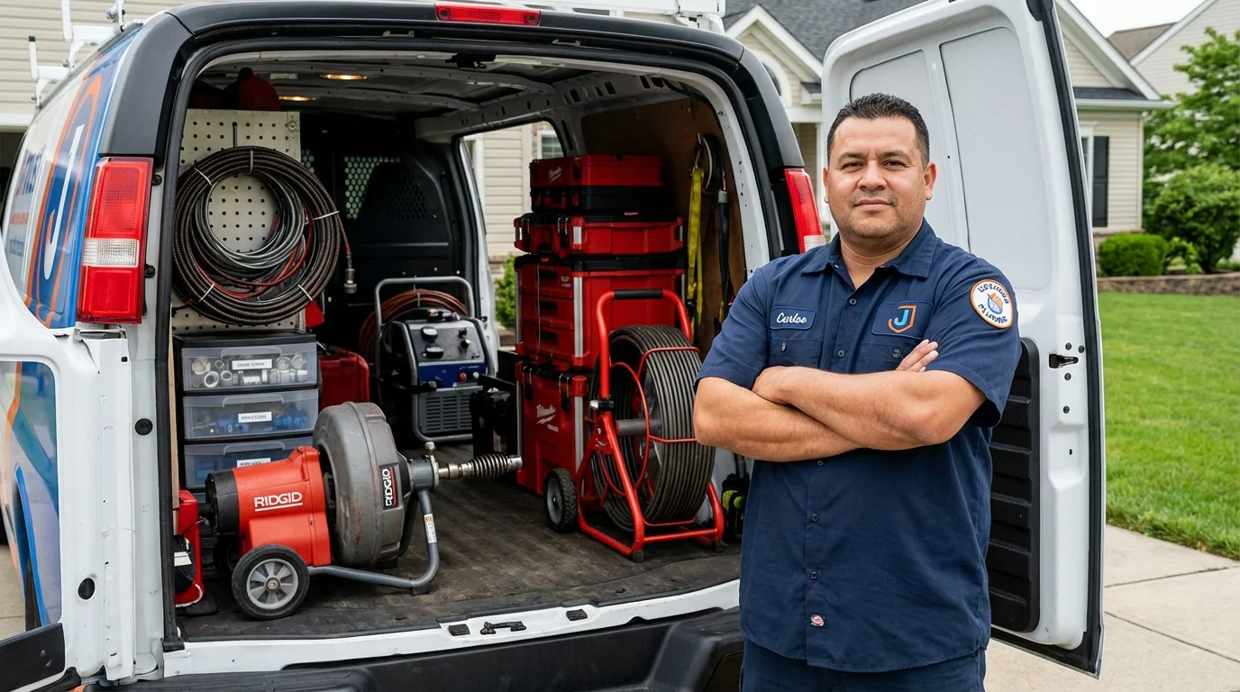 Professional drain cleaning equipment and Johns Plumbing LLC plumber in Sauk Centre