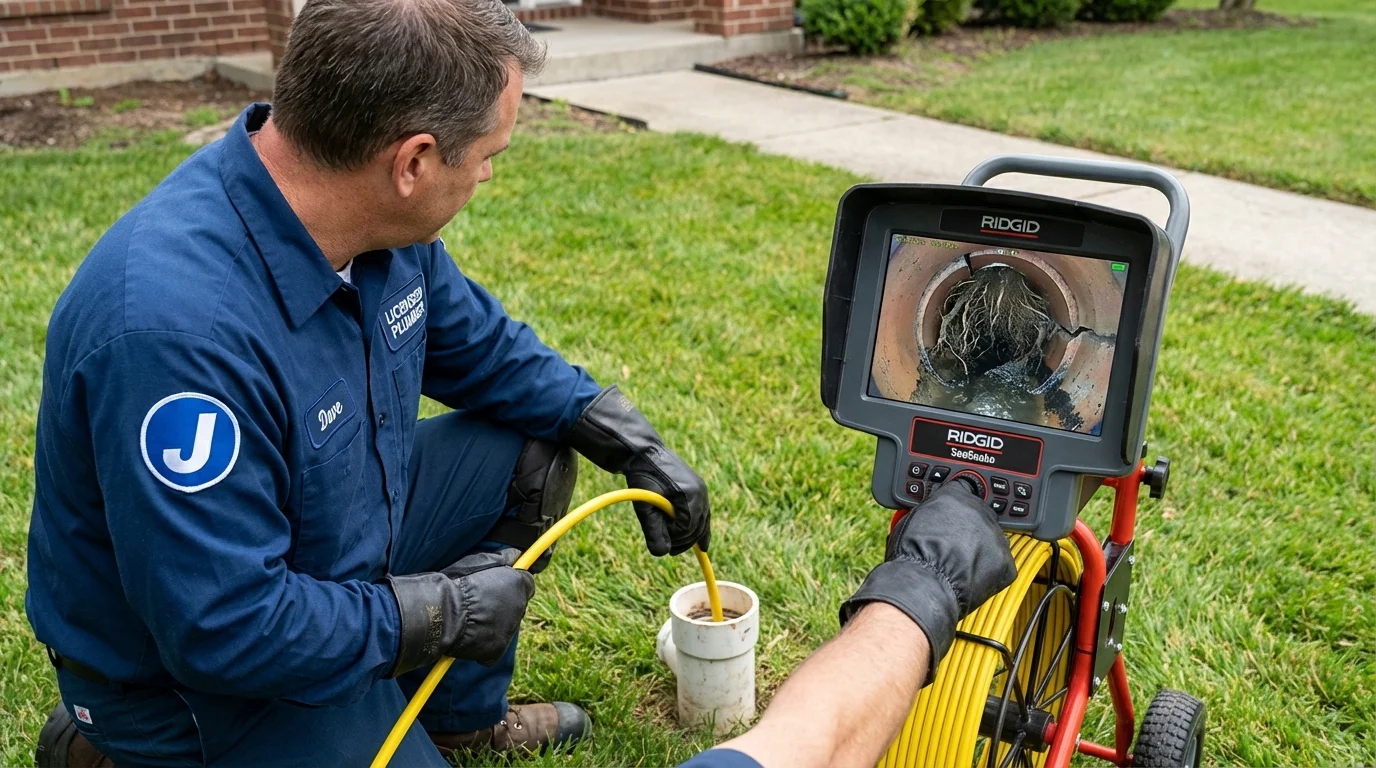 Sewer camera inspection being performed by Johns Plumbing LLC in Sauk Centre